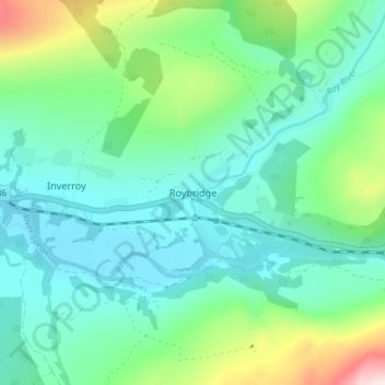 Roybridge topographic map, elevation, terrain