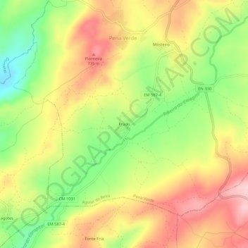 Prado topographic map, elevation, terrain