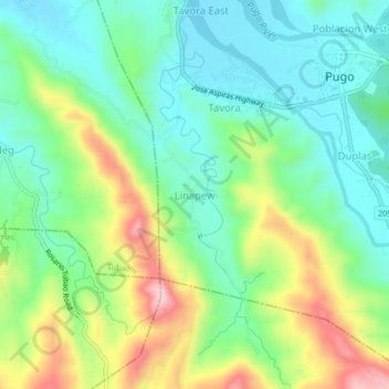 Linapew topographic map, elevation, terrain