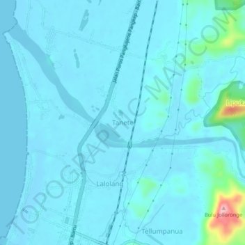 Tanete topographic map, elevation, terrain