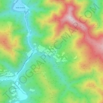 Riofreddo topographic map, elevation, terrain