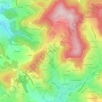 Munet topographic map, elevation, terrain