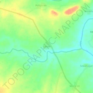 Daheli topographic map, elevation, terrain