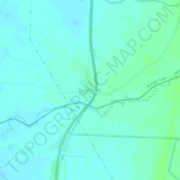 Serengeti topographic map, elevation, terrain