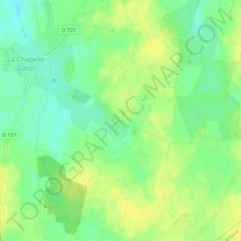 Les Vaugelais topographic map, elevation, terrain