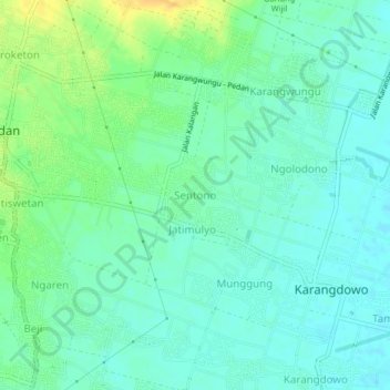 Sentono topographic map, elevation, terrain