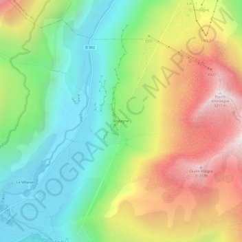 Andagne topographic map, elevation, terrain
