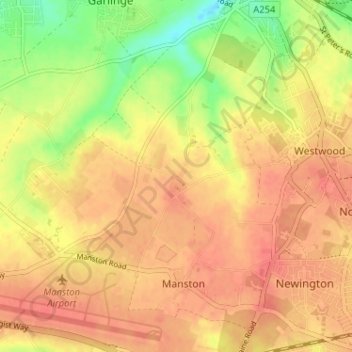 Flete topographic map, elevation, terrain