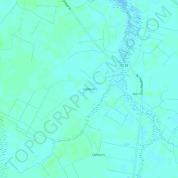 Gibbton topographic map, elevation, terrain