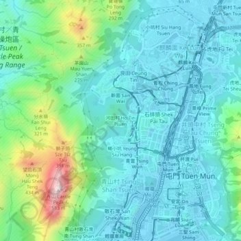 Ho Tin Tsuen topographic map, elevation, terrain