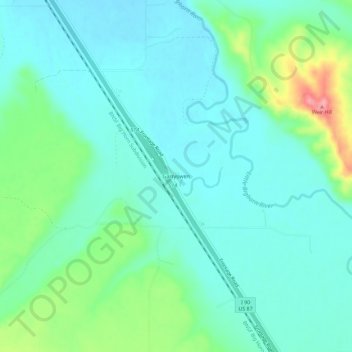 Garryowen topographic map, elevation, terrain
