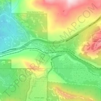 Soda Springs topographic map, elevation, terrain