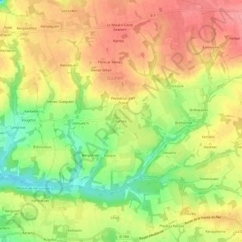 Kerlala topographic map, elevation, terrain