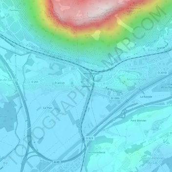 Morétel topographic map, elevation, terrain