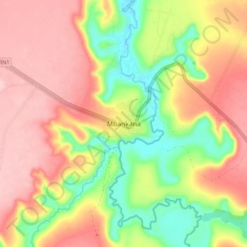 Mbankana topographic map, elevation, terrain