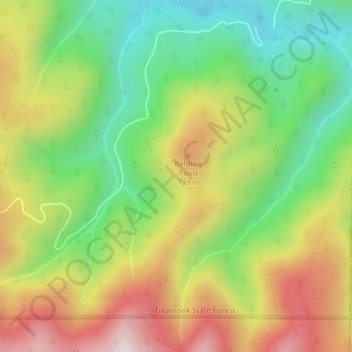 Landslide topographic map, elevation, terrain