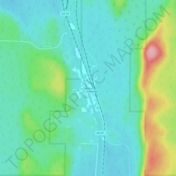 Chemult topographic map, elevation, terrain