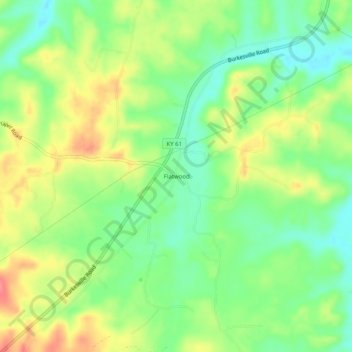 Flatwood topographic map, elevation, terrain