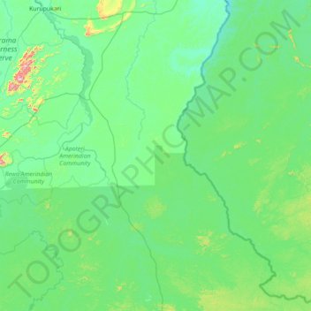 East Berbice-Corentyne Region topographic map, elevation, terrain