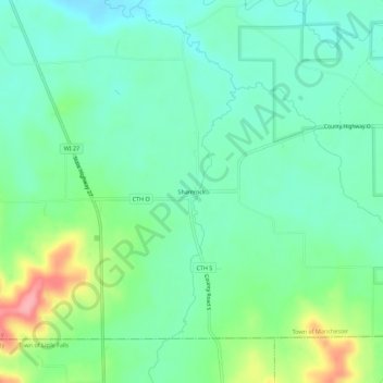 Shamrock topographic map, elevation, terrain