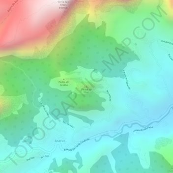 Pedra do Baú topographic map, elevation, terrain