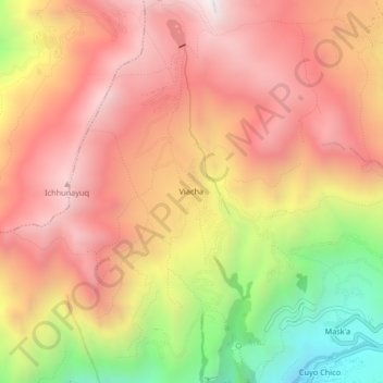 Viacha topographic map, elevation, terrain