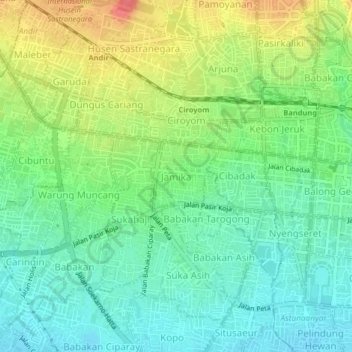 Jamika topographic map, elevation, terrain