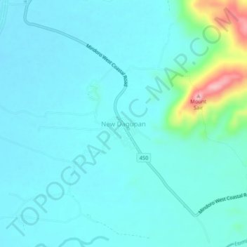 New Dagupan topographic map, elevation, terrain