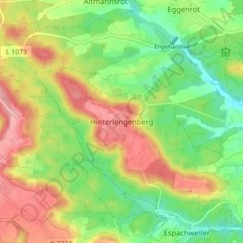 Hinterlengenberg topographic map, elevation, terrain