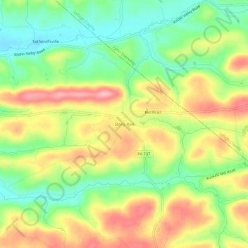 Stony Run topographic map, elevation, terrain