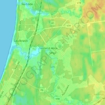Selga topographic map, elevation, terrain