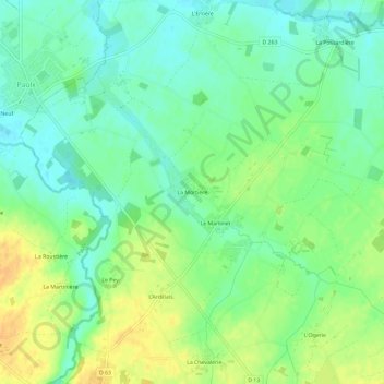 La Mortière topographic map, elevation, terrain