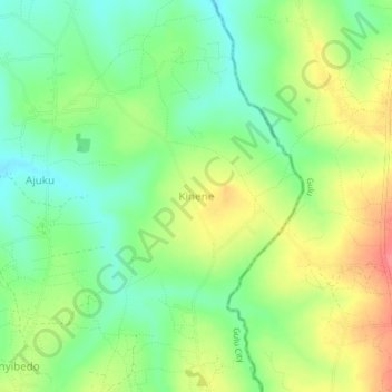 Kinene topographic map, elevation, terrain