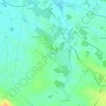 Les Robins topographic map, elevation, terrain