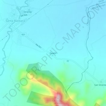 Guaitil topographic map, elevation, terrain