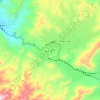 Landi Kotal topographic map, elevation, terrain