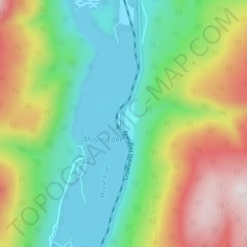 Moyie topographic map, elevation, terrain