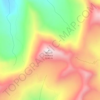 Mount Wallace topographic map, elevation, terrain