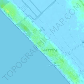 Baia Domizia topographic map, elevation, terrain