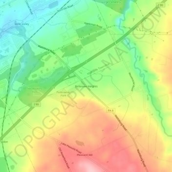 Belleview Heights topographic map, elevation, terrain