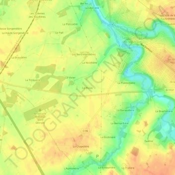 Le Butay topographic map, elevation, terrain