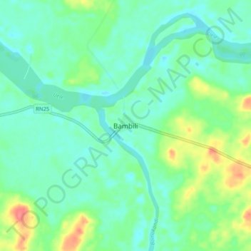Bambili topographic map, elevation, terrain