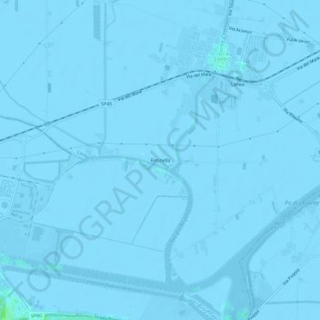 Retinella topographic map, elevation, terrain