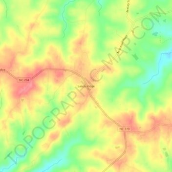 Sandy Ridge topographic map, elevation, terrain