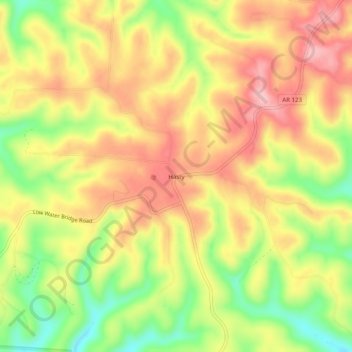 Hasty topographic map, elevation, terrain