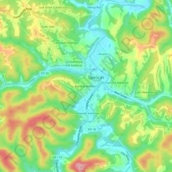 Bartlett Addition topographic map, elevation, terrain