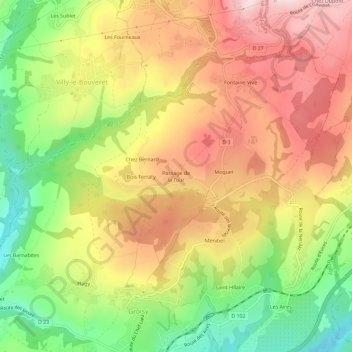 Passage de la Tour topographic map, elevation, terrain
