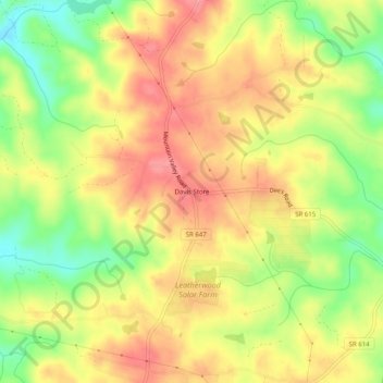 Davis Store topographic map, elevation, terrain