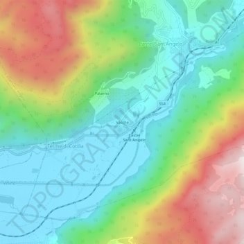 Vasche topographic map, elevation, terrain