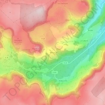 Marsol topographic map, elevation, terrain
